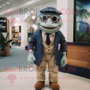 nan Cod mascot costume character dressed with a Oxford Shirt and Ties