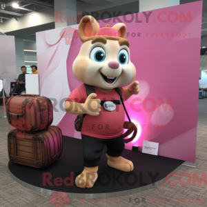 Mascot character of a Pink...