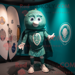 Mascot character of a Teal...