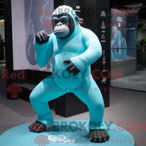 Mascot character of a Cyan...