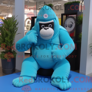 Mascot character of a Cyan...