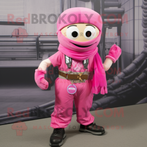 Pink Armbånd maskot kostume...