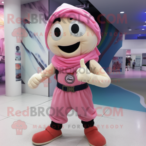 Pink Armbånd maskot kostume...