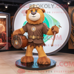 Mascot character of a Brown...