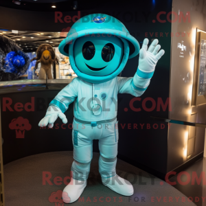Mascot character of a Cyan...
