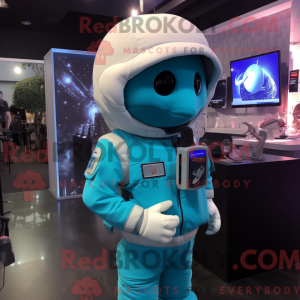 Mascot character of a Cyan...