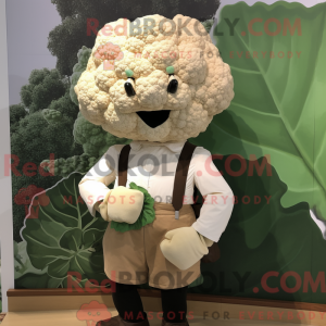 Maskotkarakter af en beige...