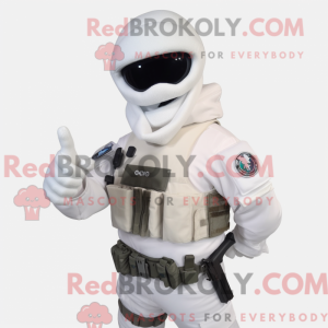 Maskot postava bílého para...
