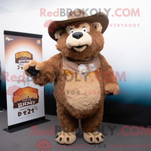 Mascot character of a Brown...