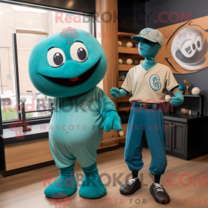 Maskotfigur av en Teal...