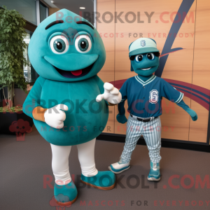 Maskotfigur av en Teal...