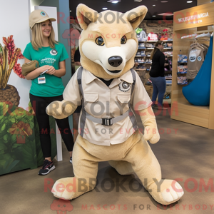 Mascot character of a Beige...