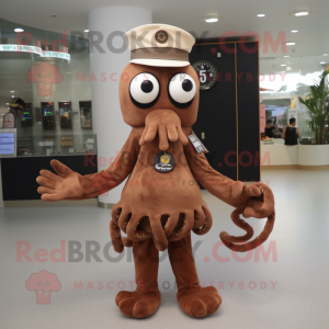 Brauner Oktopus Maskottchen...