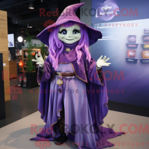 Maskottchen einer lila Hexe...