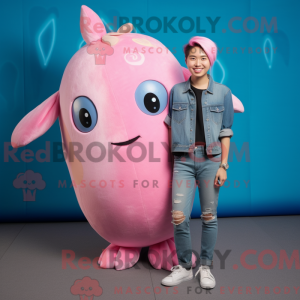 Mascot character of a Pink...