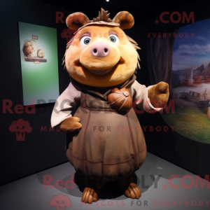 Mascot character of a Brown...