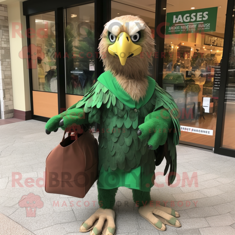 Black Haast'S Eagle mascot costume character dressed with a