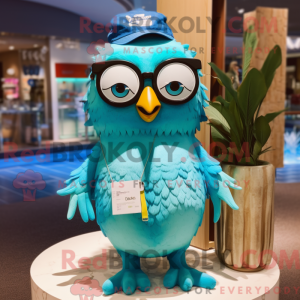 Mascot character of a Cyan...