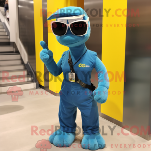 Mascot character of a Cyan...