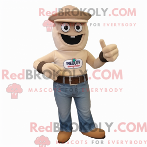 Mascot character of a Beige...