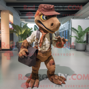 Maskot karakter af en brun...