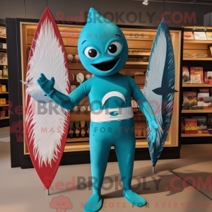 Mascot character of a Teal...