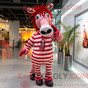 Maskottchen eines roten...
