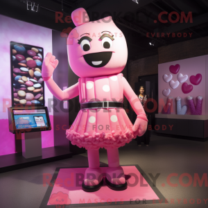 Mascot character of a Pink...