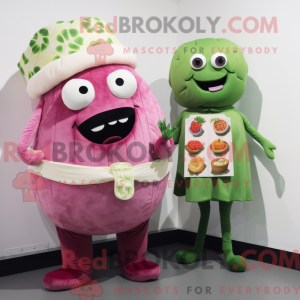 Maskotkarakter af en Pink...