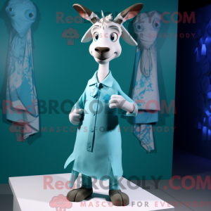 Mascot character of a Cyan...