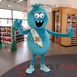 Mascot character of a Teal...