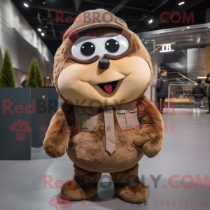 Maskot karakter af en brun...