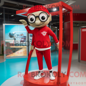 Maskot-karakter av en röd...