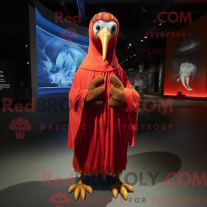 Mascottefiguur van een rode...