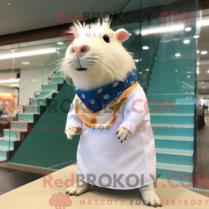 Maskotkarakter af en hvid...