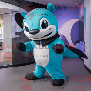 Mascot character of a Cyan...