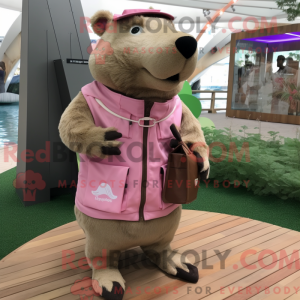 Mascot character of a Pink...