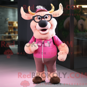 Maskottchenfigur eines rosa...