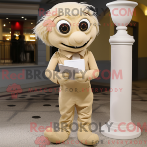 Mascot character of a Beige...