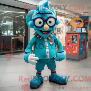 Postava maskota Teal Clown...
