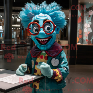 Postava maskota Teal Clown...