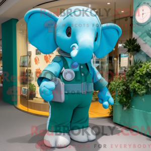 Mascot character of a Cyan...