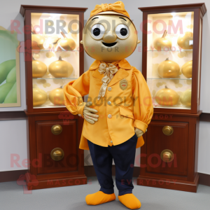 Gold Mandarin maskot drakt...