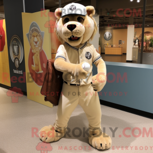 Mascot character of a Beige...