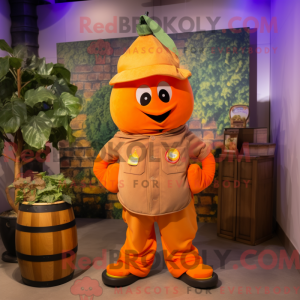 Maskotkarakter af en orange...