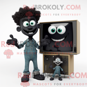 Maskot postava černé...