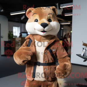 Mascot character of a Brown...