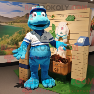 Maskottchen eines blauen...