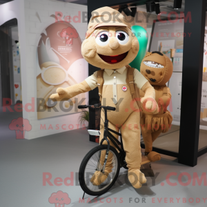 Mascot character of a Beige...