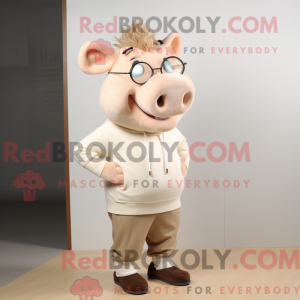 Mascot character of a Beige...